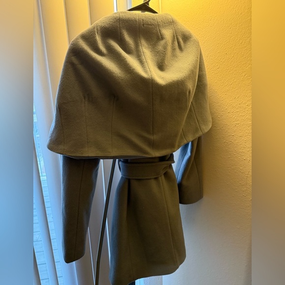 Elie Tahari Pale Blue Marla Oversized Collar Wrap Coat - Picture 5 of 12